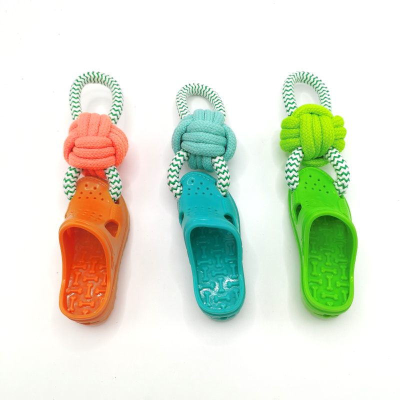 Squeaking TPR Shoe Rope Toy Pet